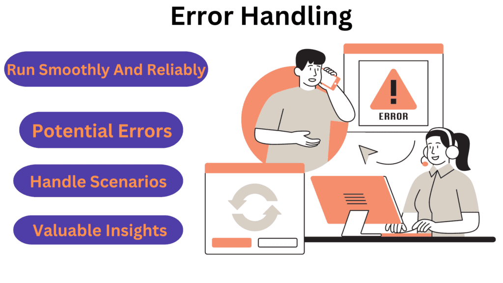 "Illustration of error handling in Power Automate conditions and loops, showcasing troubleshooting steps and best practices for creating robust and efficient workflows."