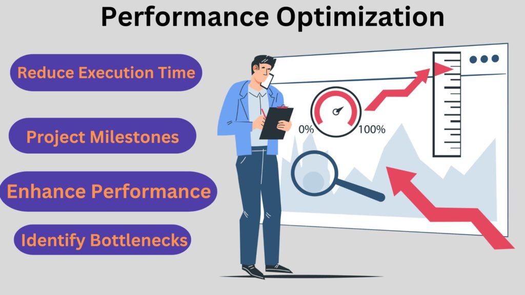 "Illustration of performance optimization in Power Automate, showcasing efficient use of conditions and loops to enhance workflow speed and reliability."